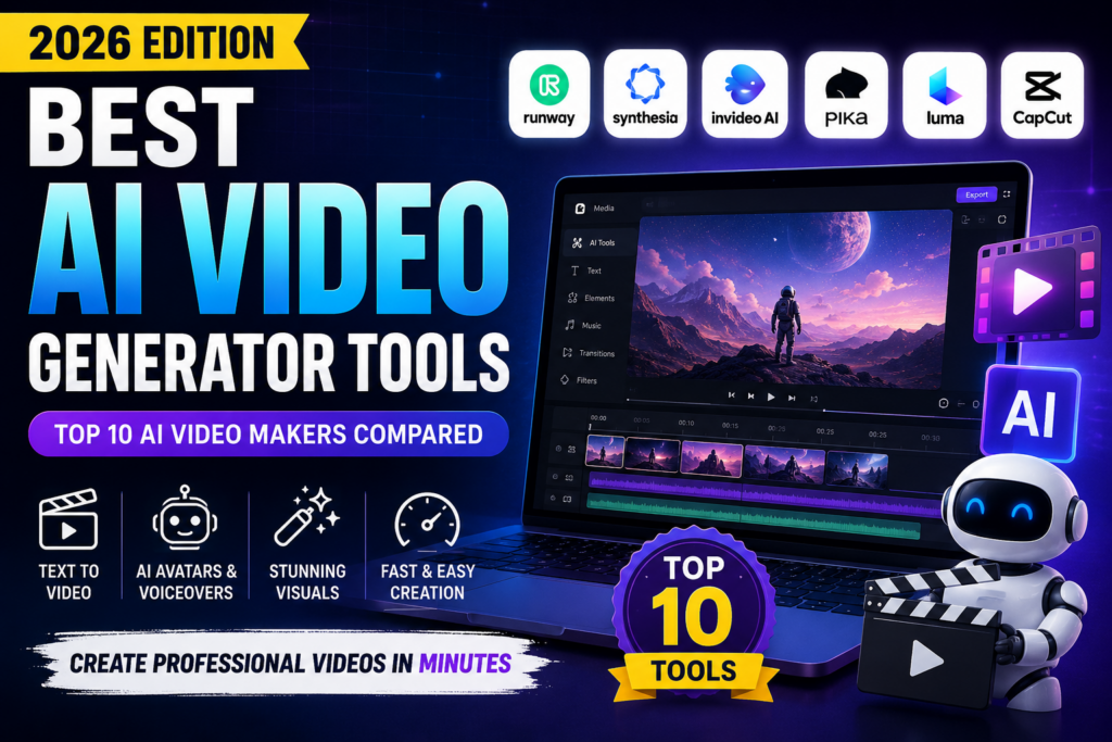 Best AI Video Generator Tools (2026): Top 10 AI Video Makers Compared